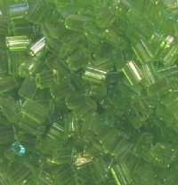 50g 5x4x2mm Transparent Green AB Tile Beads